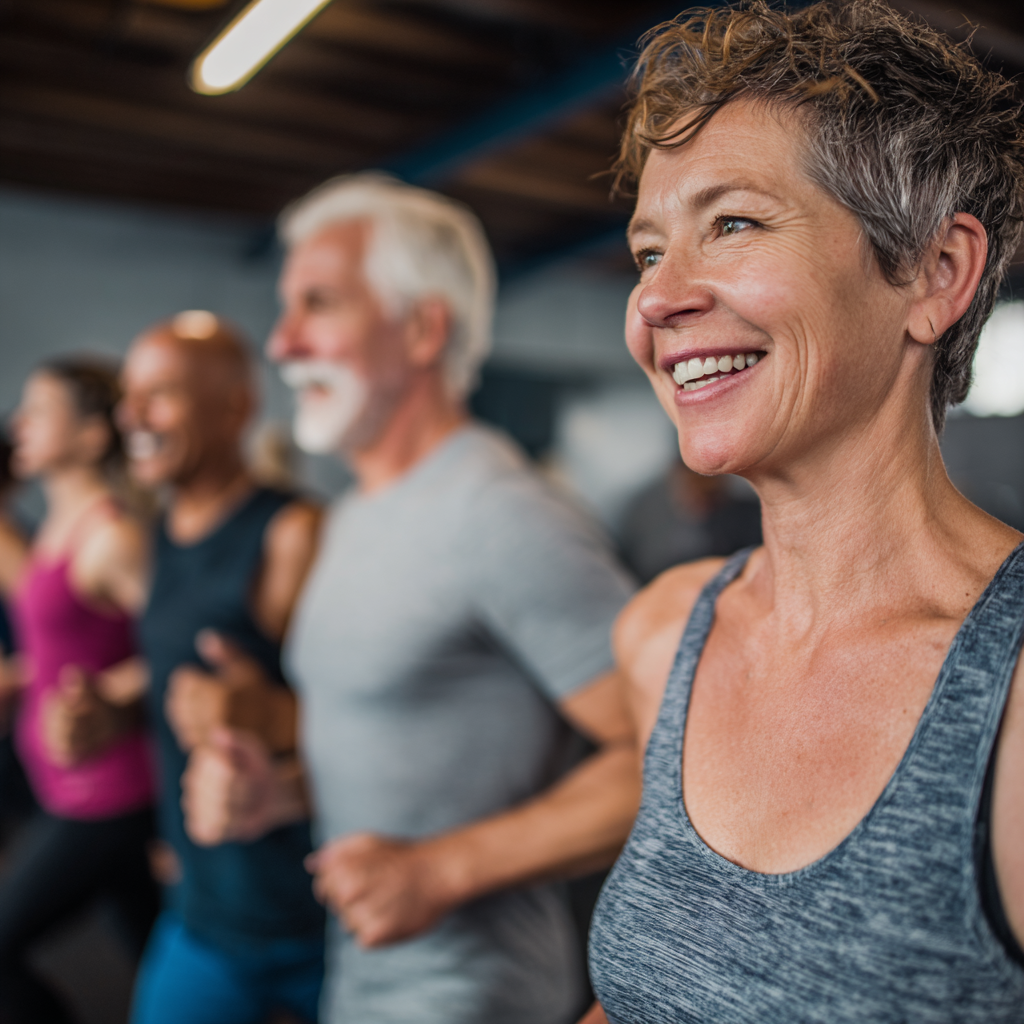 Adults of various ages participating in cardiovascular exercise programs